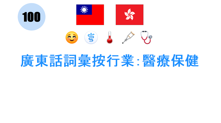 廣東話詞彙按行業：醫療保健
